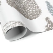 Papier Cadeau Motif de champignons (Coin rond)