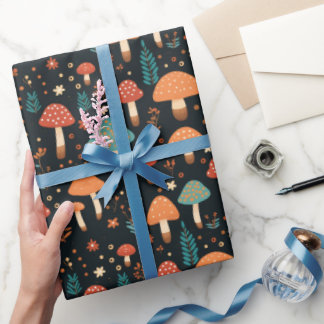 Papier Cadeau Motif de champignons