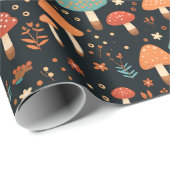 Papier Cadeau Motif de champignons (Coin rond)