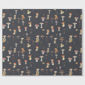 Papier Cadeau Motif de champignons (Plat)