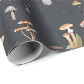 Papier Cadeau Motif de champignons (Coin rond)