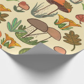 Papier Cadeau Motif de champignons.  (Coin)