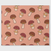 Papier Cadeau Motif de champignons (Plat)