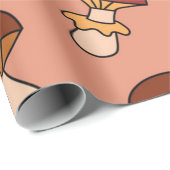 Papier Cadeau Motif de champignons (Coin rond)