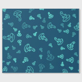 Papier Cadeau Motif de champignons (Plat)