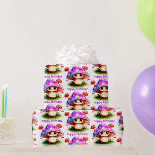 Papier Cadeau Motif de champignons mignons