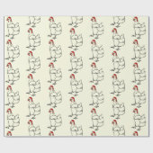 Papier Cadeau Motif de chapeau de Père Noël (Plat)