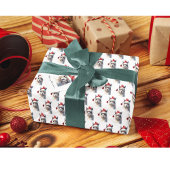 Papier Cadeau Motif de chapeau de Père Noël à l'aquarelle pour l