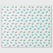 Papier Cadeau Motif de chasse à oeuf de pâques de dinosaure (Plat)