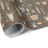 Papier Cadeau Motif de chasse ethnique (Coin rond)