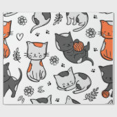 Papier Cadeau Motif de chat (Plat)