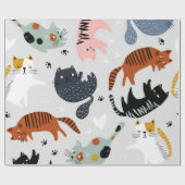 Papier Cadeau Motif de chat (Plat)