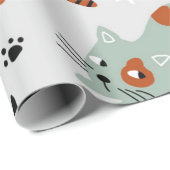 Papier Cadeau Motif de chat (Coin rond)