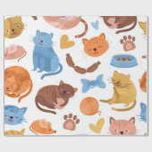 Papier Cadeau Motif de chat (Plat)