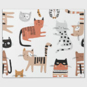 Papier Cadeau Motif de chat (Plat)
