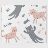 Papier Cadeau Motif de chat (Plat)
