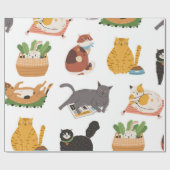Papier Cadeau Motif de chat (Plat)