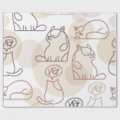 Papier Cadeau Motif de chat (Plat)