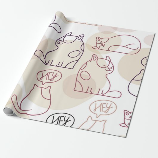 Papier Cadeau Motif de chat (Déroulé)