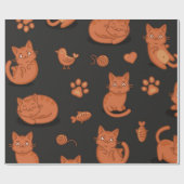 Papier Cadeau Motif de chat (Plat)