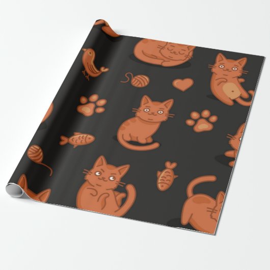 Papier Cadeau Motif de chat (Déroulé)
