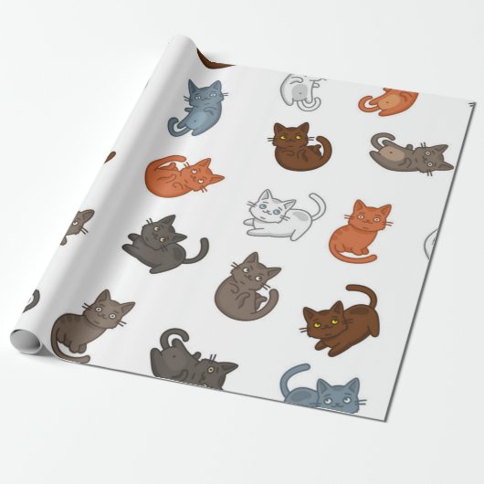 Papier Cadeau Motif de chat (Déroulé)