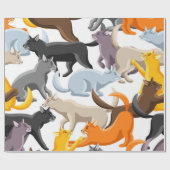 Papier Cadeau Motif de chat (Plat)