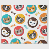 Papier Cadeau Motif de chat (Plat)