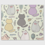 Papier Cadeau Motif de chat (Plat)