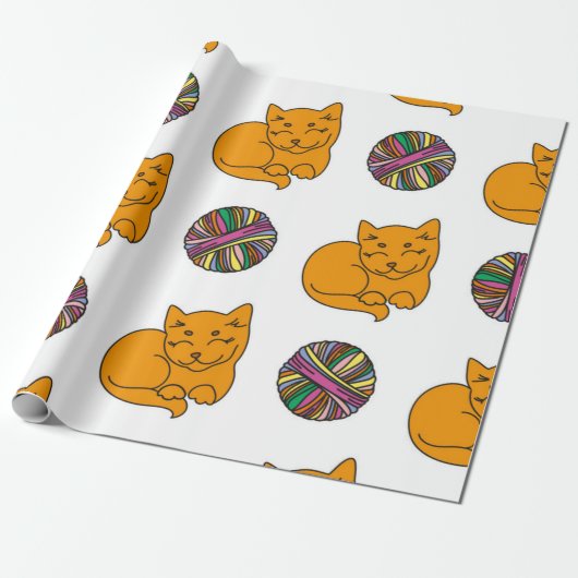 Papier Cadeau Motif de chat (Déroulé)