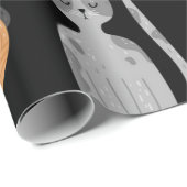 Papier Cadeau Motif de chat (Coin rond)