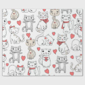Papier Cadeau Motif de chat (Plat)