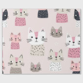 Papier Cadeau Motif de chat (Plat)