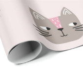 Papier Cadeau Motif de chat (Coin rond)