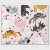 Papier Cadeau Motif de chat (Plat)