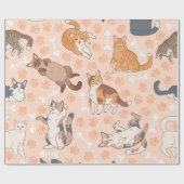 Papier Cadeau Motif de chat (Plat)