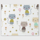 Papier Cadeau Motif de chat (Plat)