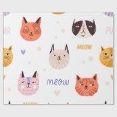 Papier Cadeau Motif de chat (Plat)