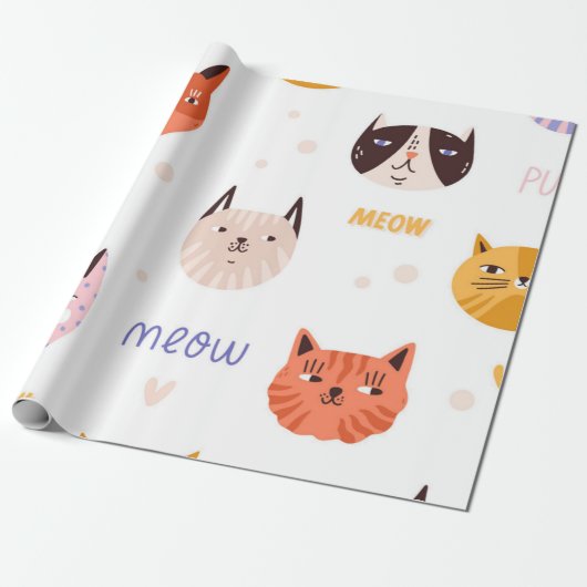 Papier Cadeau Motif de chat (Déroulé)
