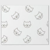 Papier Cadeau Motif de chat (Plat)