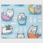 Papier Cadeau Motif de chat (Plat)