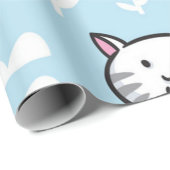 Papier Cadeau Motif de chat (Coin rond)