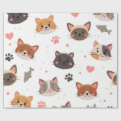 Papier Cadeau Motif de chat (Plat)