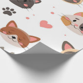 Papier Cadeau Motif de chat (Coin)