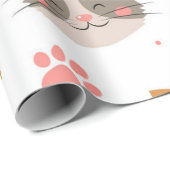 Papier Cadeau Motif de chat (Coin rond)