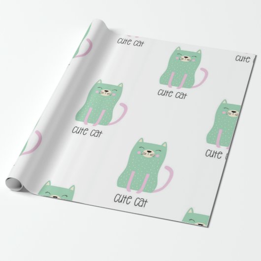 Papier Cadeau Motif de chat (Déroulé)