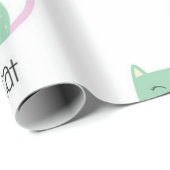 Papier Cadeau Motif de chat (Coin rond)