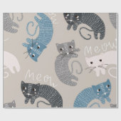 Papier Cadeau Motif de chat (Plat)