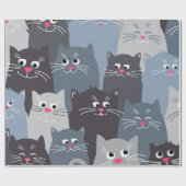 Papier Cadeau Motif de chat (Plat)
