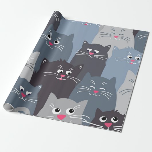 Papier Cadeau Motif de chat (Déroulé)